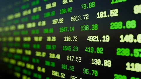 Numbers, data, financial figures in green. Stock Footage 305037650