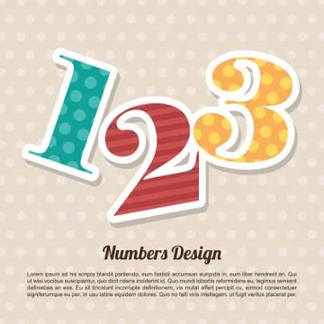 Numbers design over dotted background vector illustration Stock Illustration