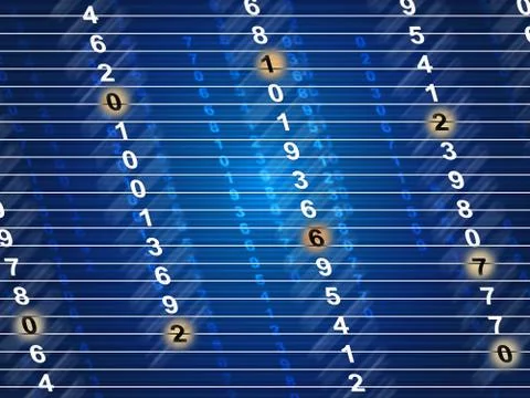 Numbers digital meaning high tech and count Stock Illustration