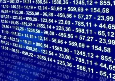 Numbers on the display Stock Illustration