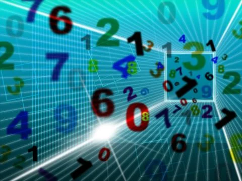Numbers education indicating high tech and learned Stock Illustration