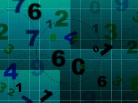 Numbers education showing numeric school and studying Stock Illustration