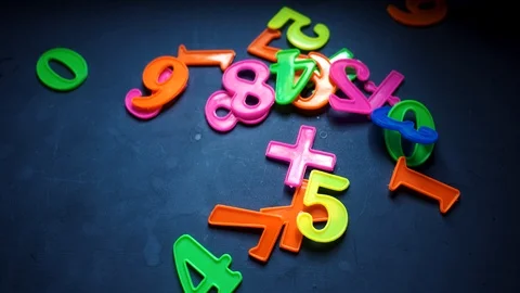 Numbers falling mathematics background Stock Footage 121841192