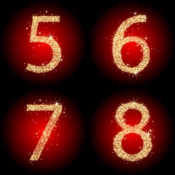 Numbers five to eight Illustrazione stock