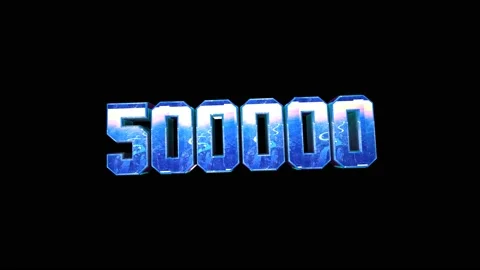 Numbers five hundred thousand bluish color, animated in motion, volumetric 3 Stock Footage 160111662