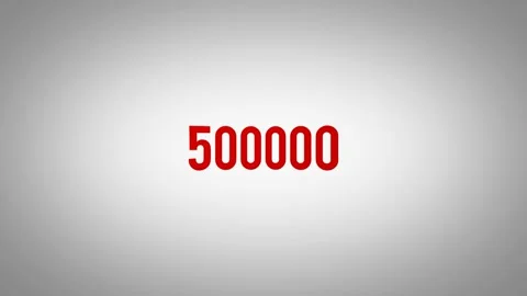 Numbers five hundred thousand, in the style of a well-known company, red on Video stock 160111564