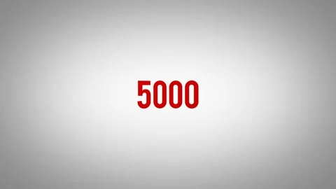 Numbers five thousand, in the style of a well-known company, red on a light Stock Footage 160111768