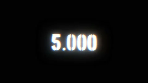 Numbers five thousand, white with illumination and blur, on a black backgrou Stock Footage 160111849