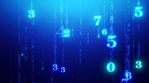 The numbers flash and fall down against a mysterious background. Stock Footage 114121857