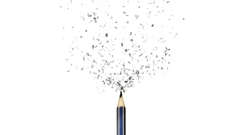 The numbers of flying pencil Stock Footage 58167857