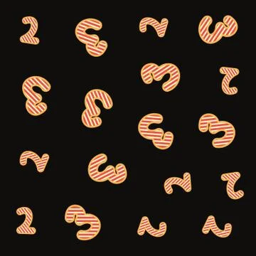 Numbers font dark pattern background 库存插图