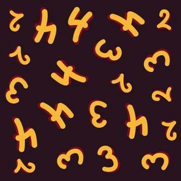 Numbers font dark pattern background 库存插图