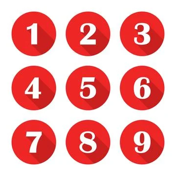 Numbers font icon in flat style. Typography vector illustration on isolated.. Stock Illustration