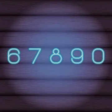 Numbers font neon イラスト素材