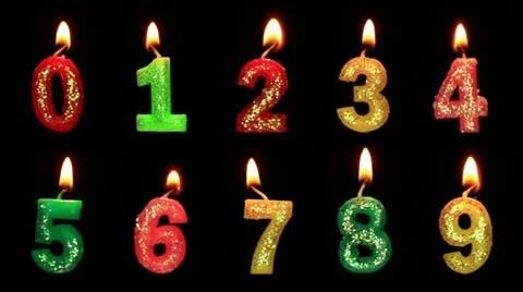 Numbers in the form of candles Stock Footage 21249375