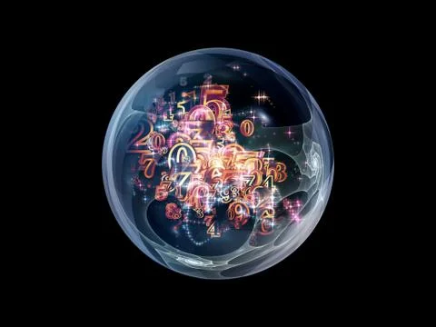 Numbers of Fractal Sphere Stock Illustration