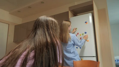 Numbers on the fridge Stock Footage 107044979