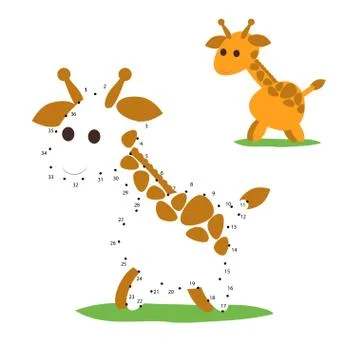 Numbers game, giraffe Stock Illustration