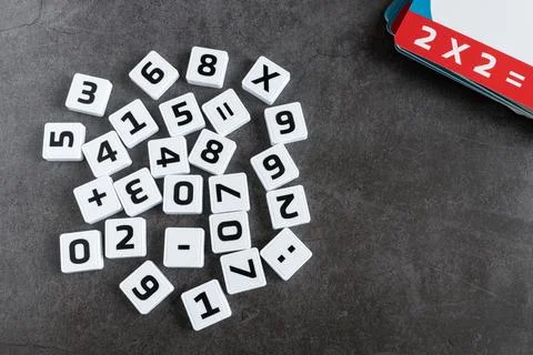 Numbers game to learn math Stock Photos