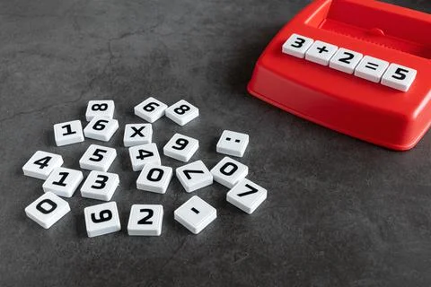 Numbers game to learn math Stock Photos
