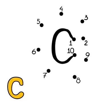 Numbers game, Letter C Stock Illustration
