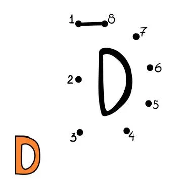 Numbers game, Letter D Stock Illustration