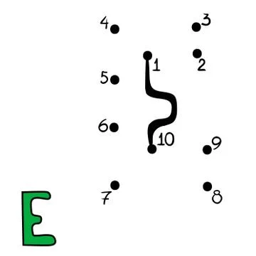 Numbers game, Letter E Stock Illustration