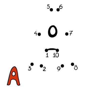 Numbers game, Letter A Stock Illustration