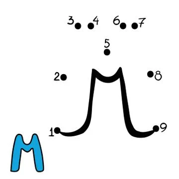 Numbers game, Letter M Stock Illustration