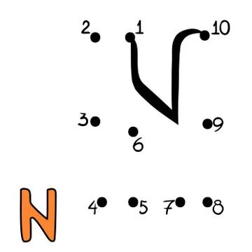 Numbers game, Letter N Stock Illustration