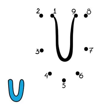 Numbers game, Letter U Stock Illustration