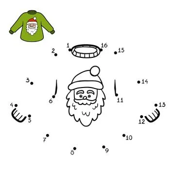 Numbers game, Pullover with Santa Claus Stock Illustration