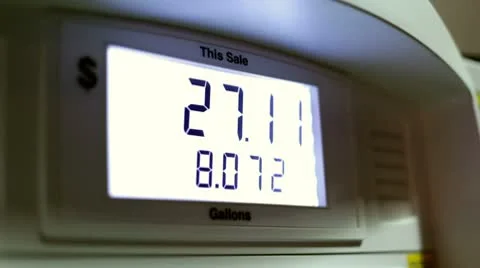 Numbers at Gas pump counting up | Stock Video | Pond5