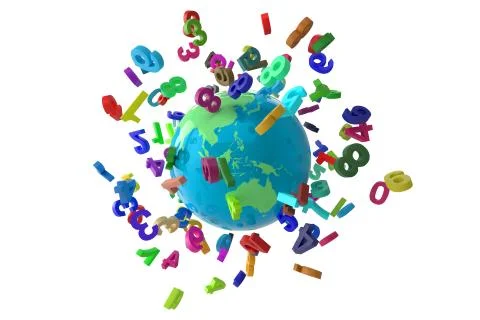 Numbers Globe colorfull Stock Photos