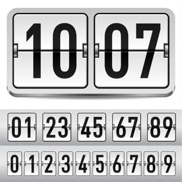Numbers of gray mechanical panel. Illustration for design Stock Illustration