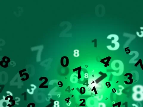 Numbers green indicating high tec and computing Stock-Illustration