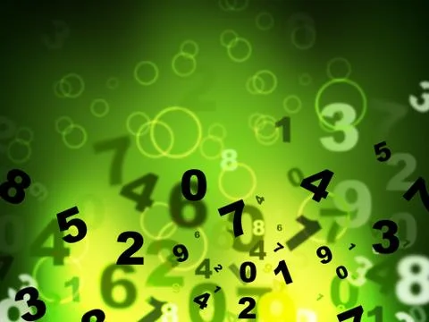 Numbers green representing high tec and technology Stock-Illustration