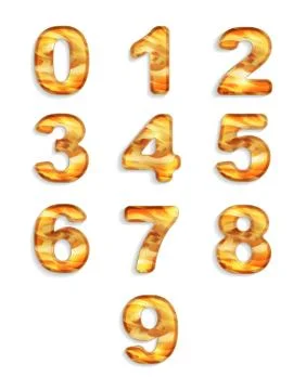 Numbers icon set with wood texture isolated on white background Stock Illustration