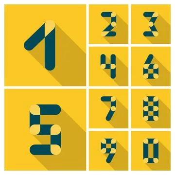 Numbers. Icons set. Vector flat design. Numbers. Icons set. Vector flat de... Stock Photos