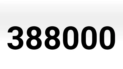 Numbers increasing, 400000-number sequence on a clean white background Stock Footage 345869908