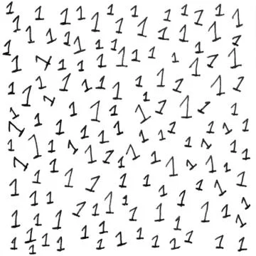 Numbers ink ornament texture background. Vintage black and white handwritten  Stock Illustration