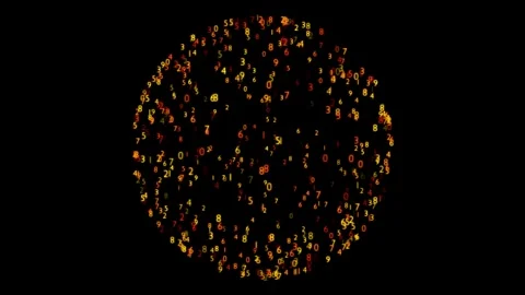 Numbers Inside Digital Sphere Animation Stock Footage 336716940
