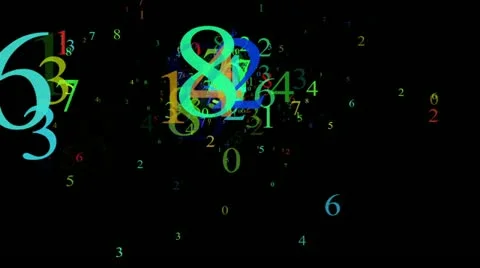 Numbers, isolated on black background, loop Stock Footage 12666765