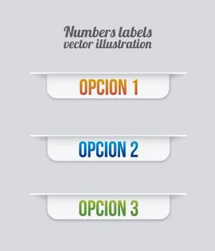 Numbers labels over gray background vector illustration Stock Illustration