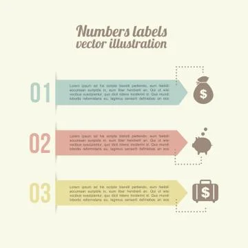 Numbers labels over white background vector illustration イラスト素材