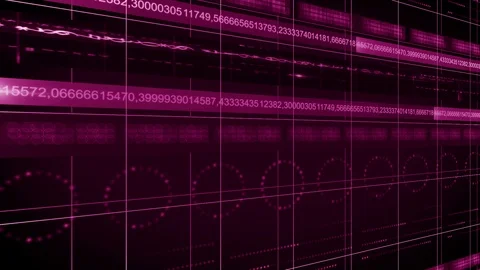 Numbers line circle technology background 4K LOOP purple Stock-Footage 104128975