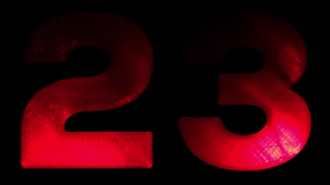 Numbers Luma Translucent Glowing Neon LED Stock Footage 280841041