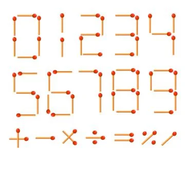 The numbers of match Stock Illustration