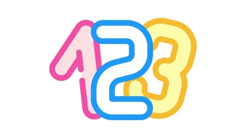 Numbers math science education color icon animation Stock Footage 327269407