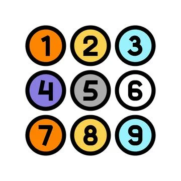 Numbers math science education color icon vector illustration Illustrazione stock